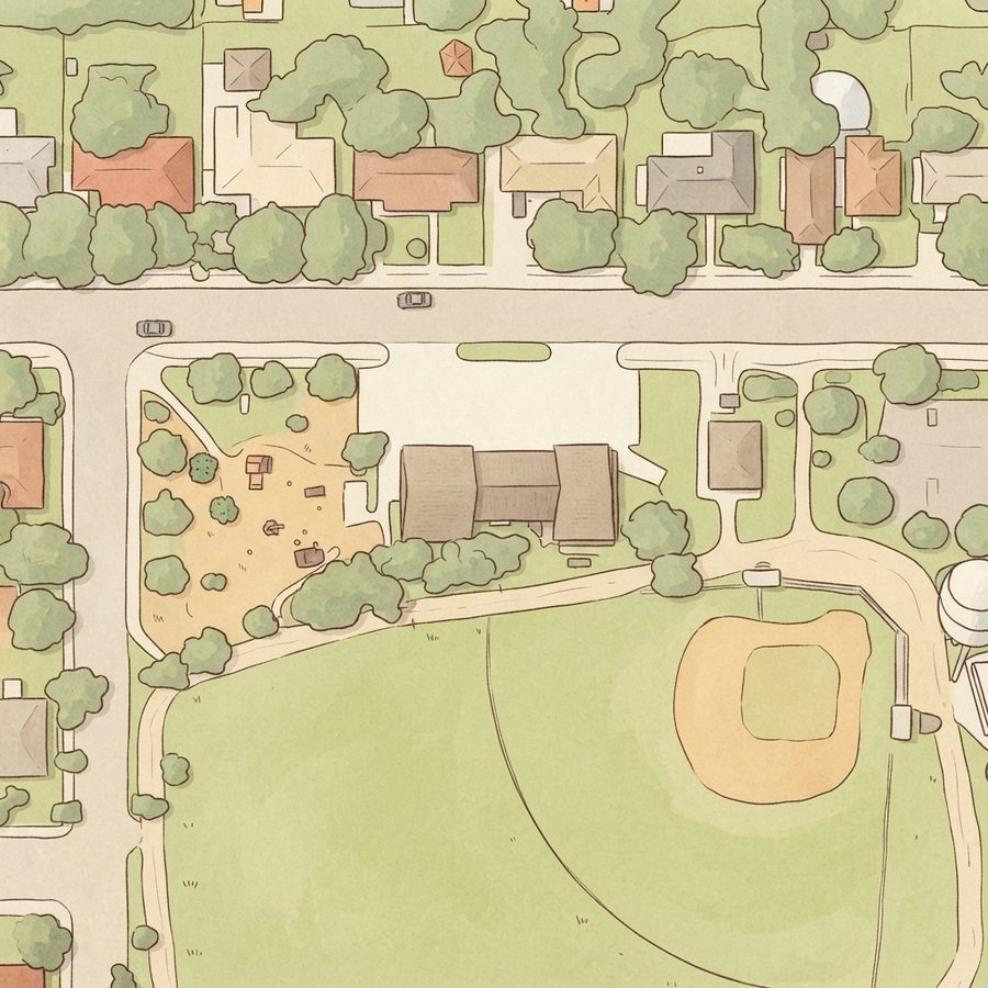 Illustrated map of Lackland Terrace Park