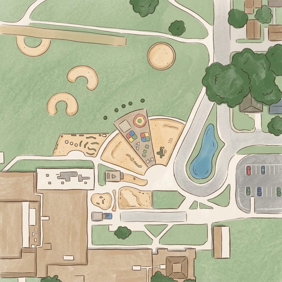 Illustrated map of Lafayette Parks & Recreation