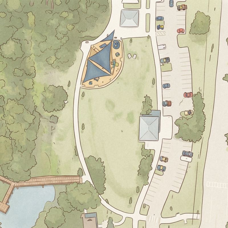 Illustrated map of Lake Apopka trailhead playground