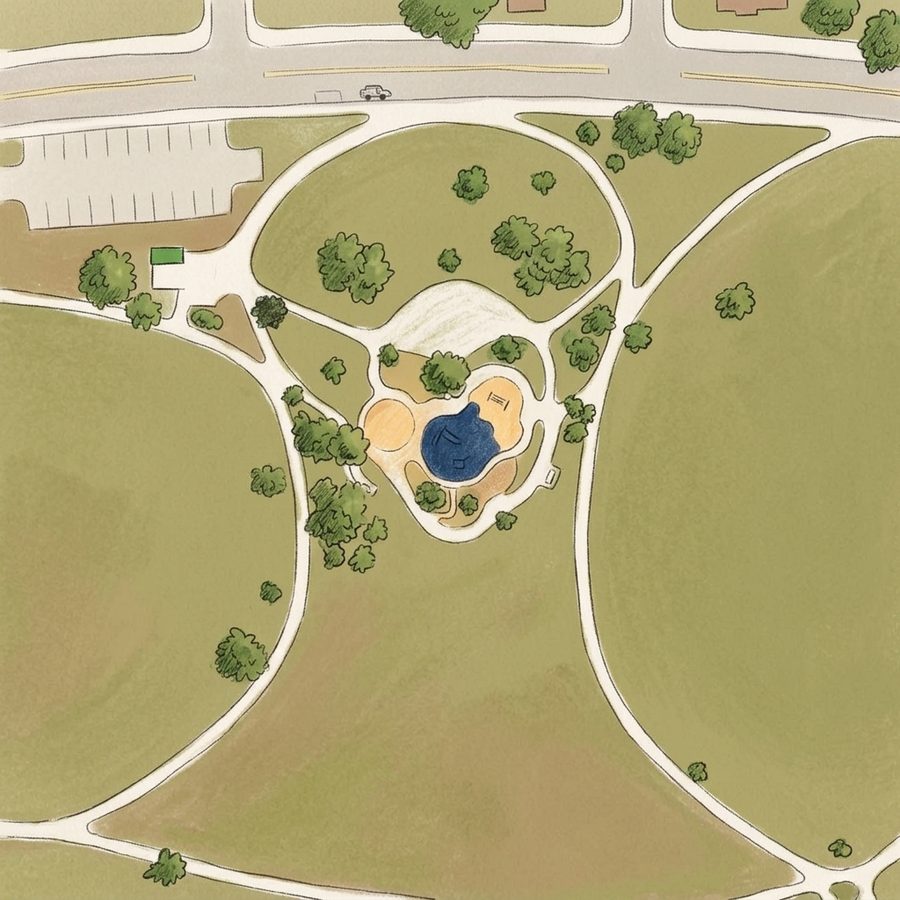 Illustrated map of Lake Arbor Park