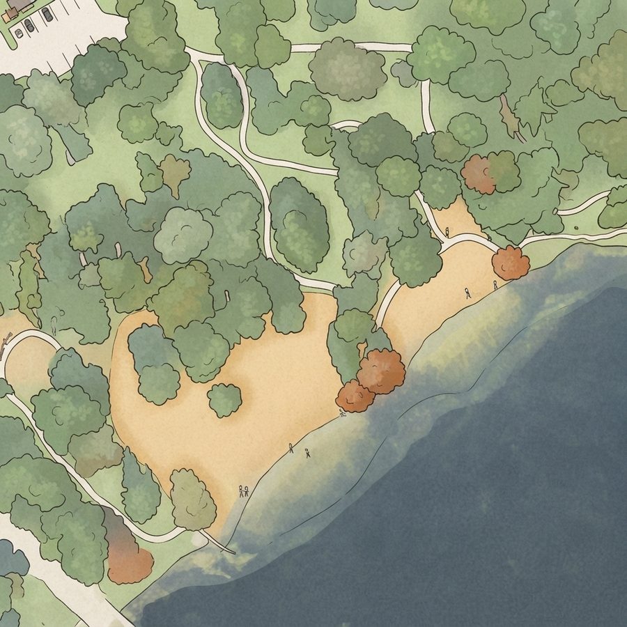 Illustrated map of Lake Baldwin Dog Park