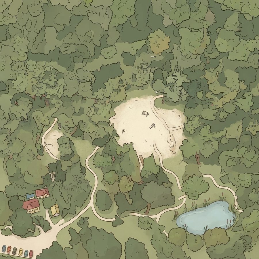 Illustrated map of Lake Baldwin Park