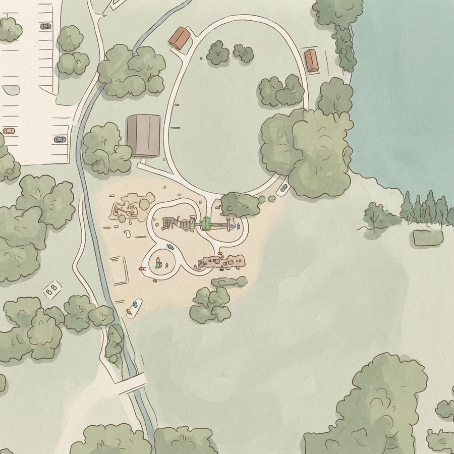 Illustrated map of Lake Cliff Park