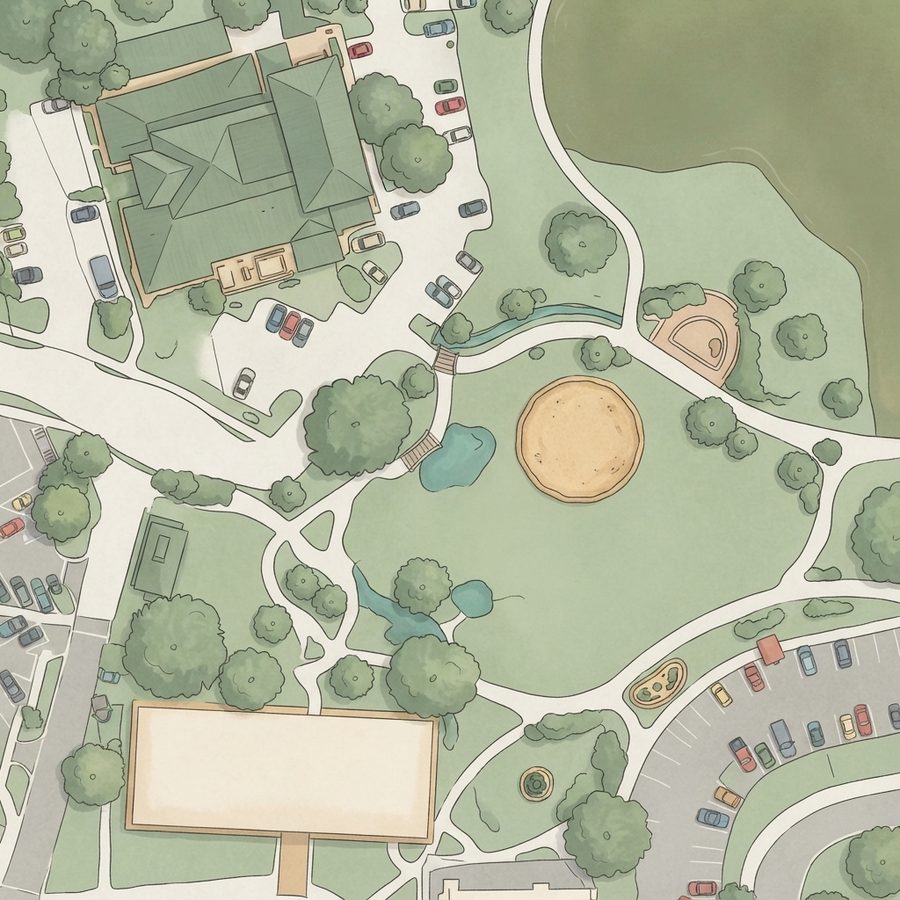 Illustrated map of Lake Concord Park