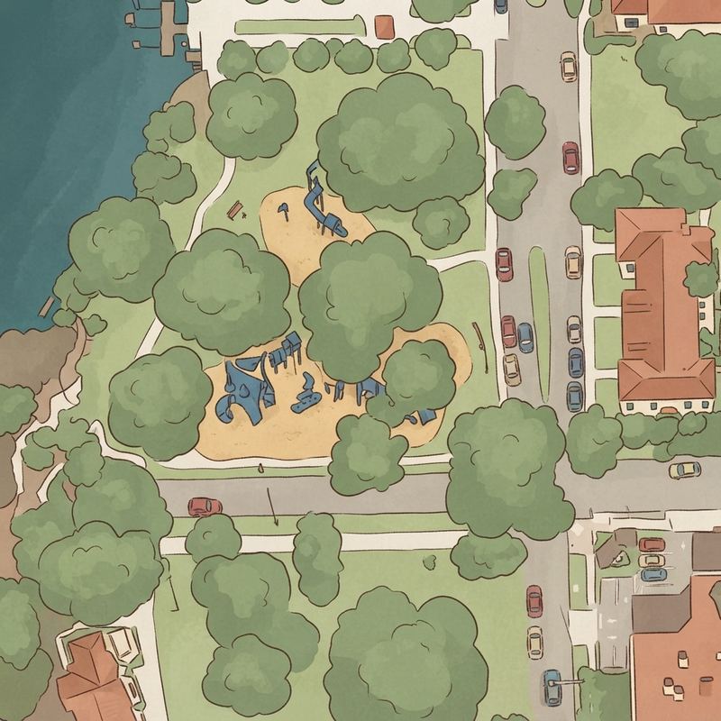 Illustrated map of Lake Eola Northwest Lawn