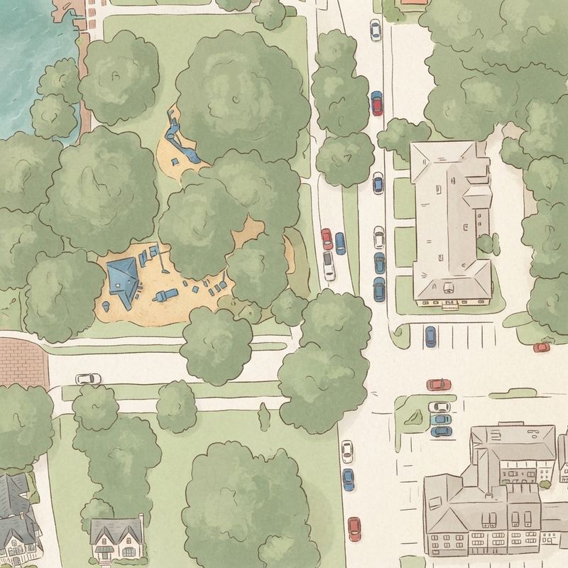 Illustrated map of Lake Eola Playground