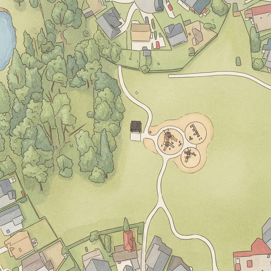 Illustrated map of Lake Forest Park