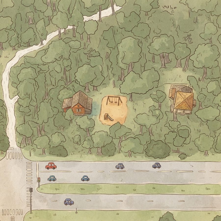 Illustrated map of Lake Lotus Park