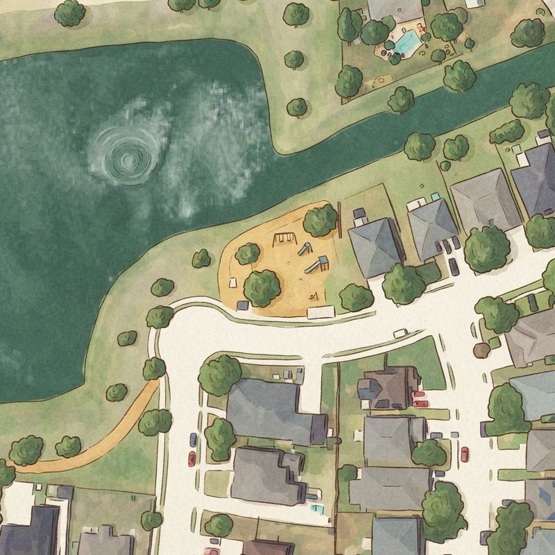 Illustrated map of Lake Parks PID Playground