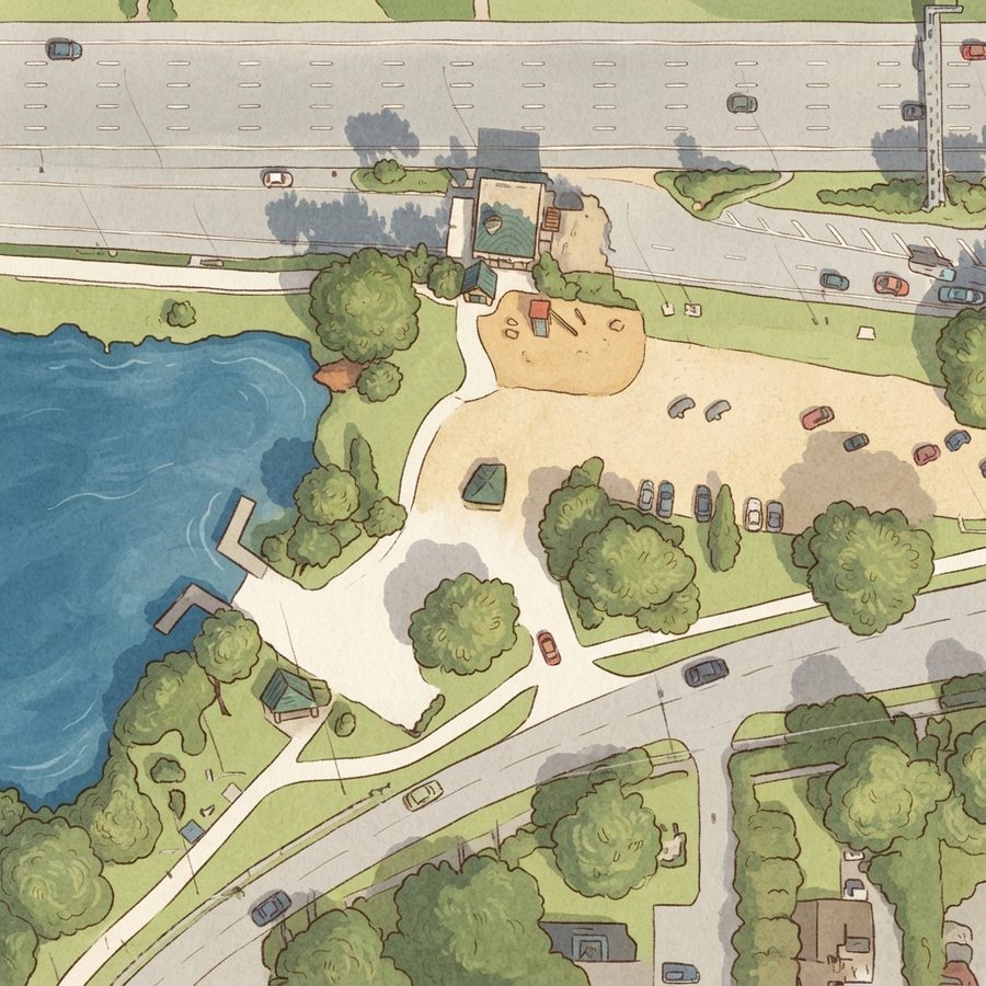 Illustrated map of Lake Underhill Park