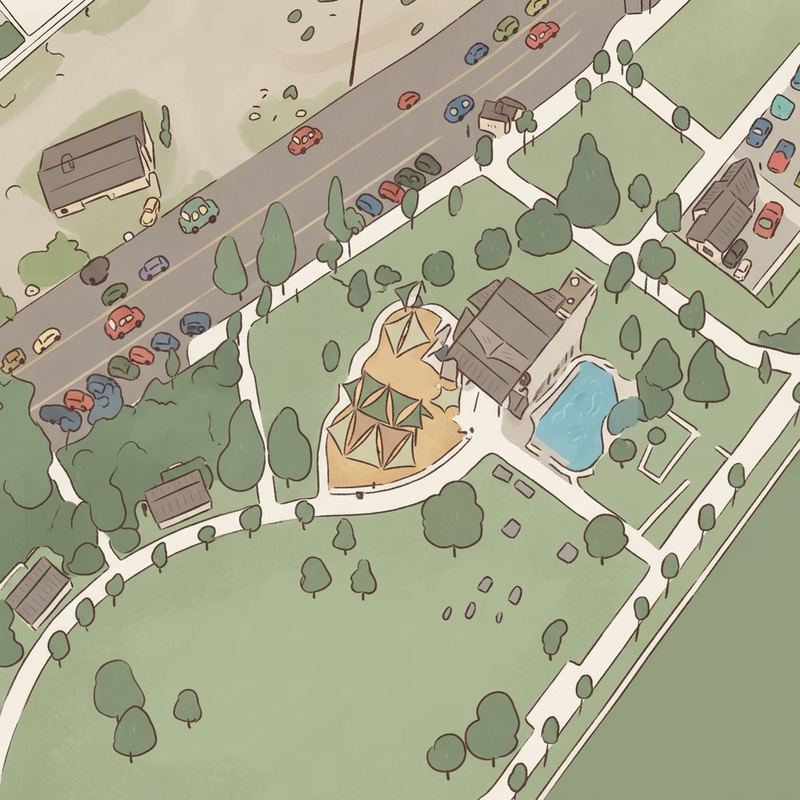 Illustrated map of Lakefront Park Playground