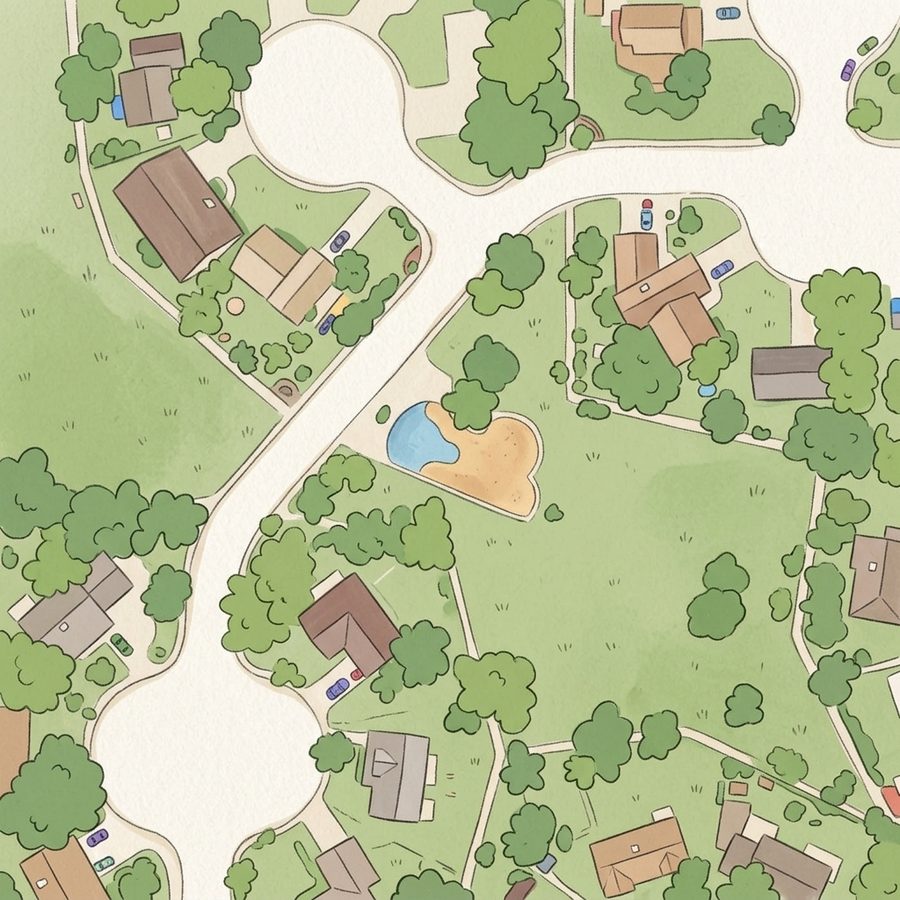 Illustrated map of Lakehurst Park