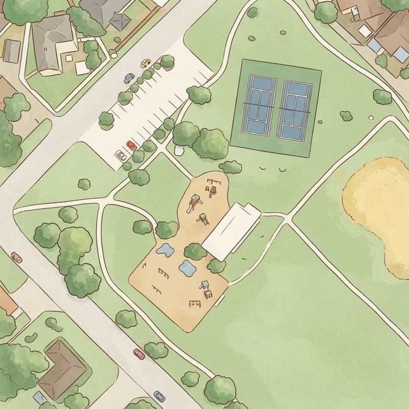 Illustrated map of Lakeland Hills Park