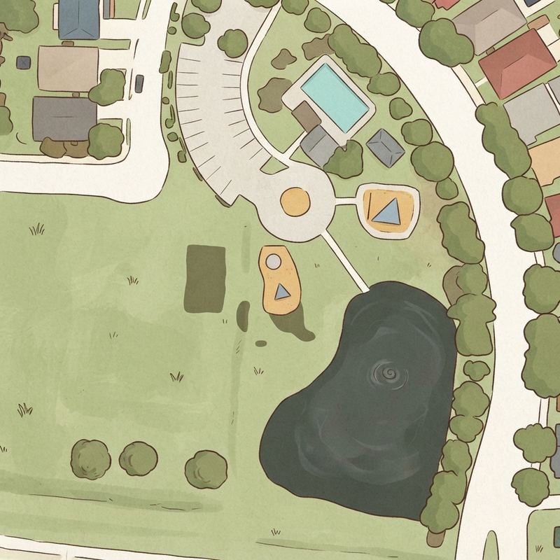 Illustrated map of Lakeside Estates Park