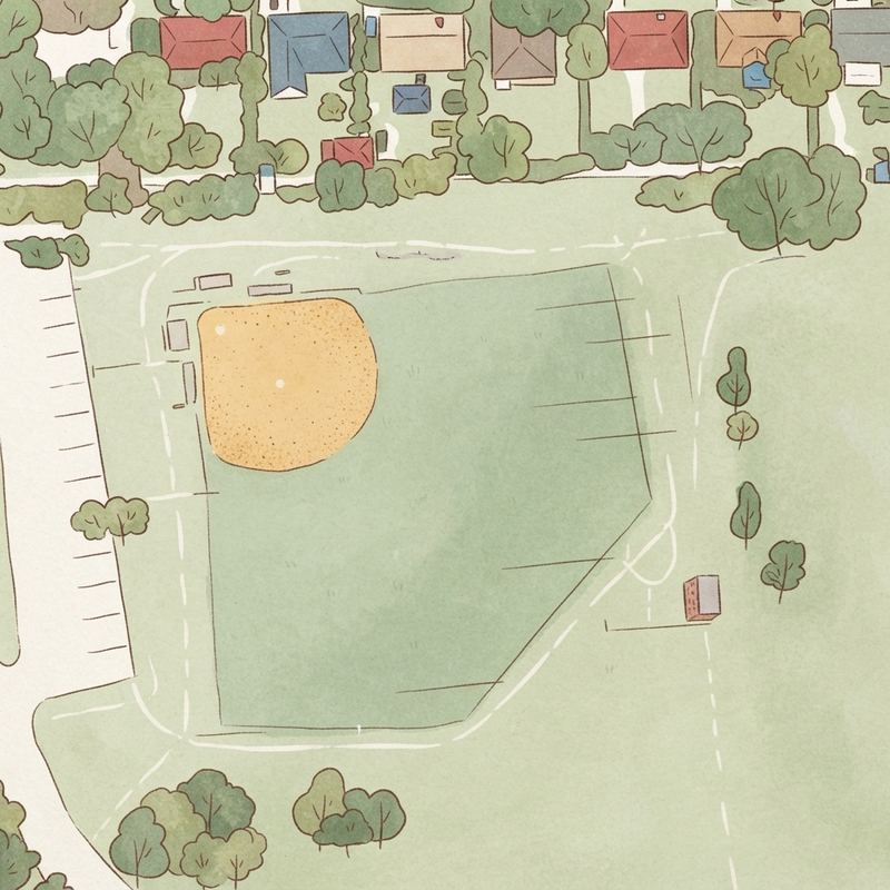 Illustrated map of Lakeside Park Baseball Field