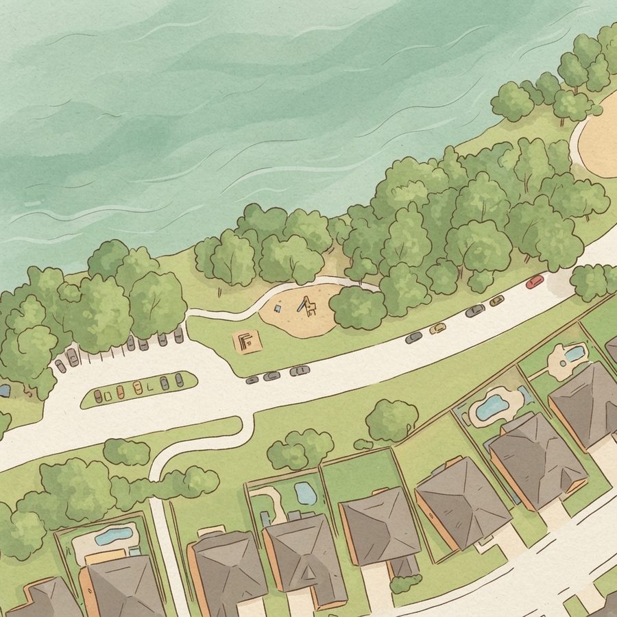 Illustrated map of Lakeside Park South