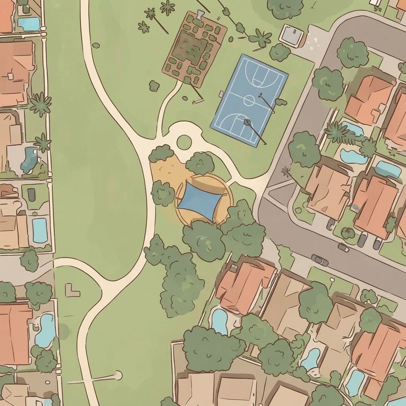 Illustrated map of Lakeside Park - Val Vista Lakes