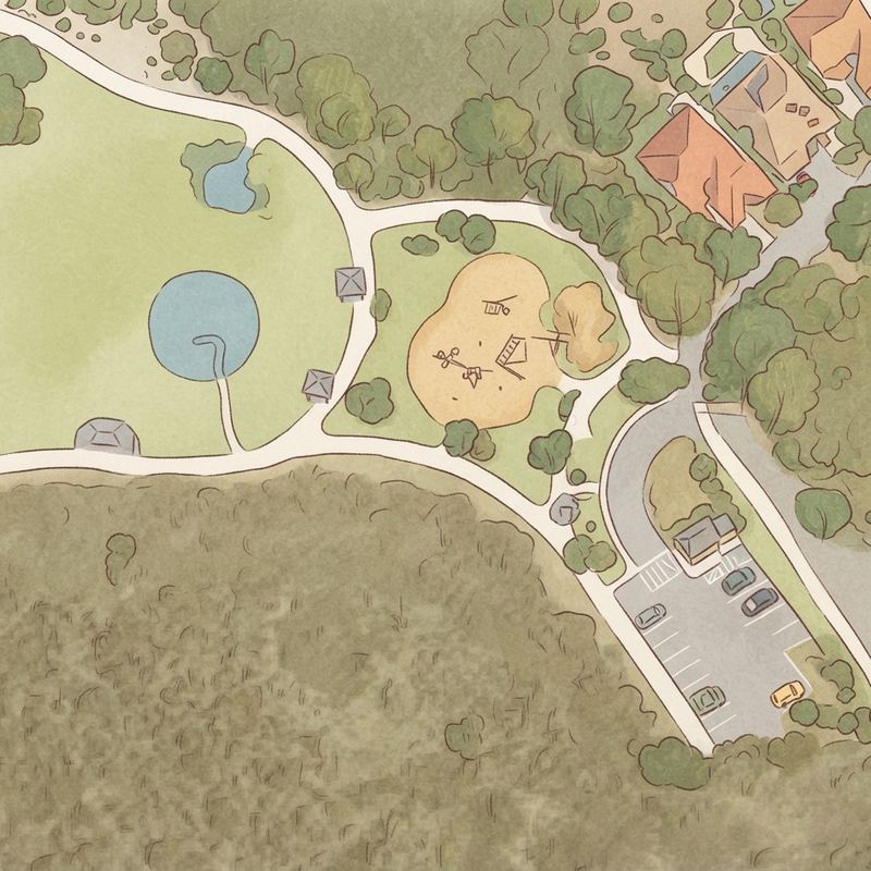 Illustrated map of Lakeview Park