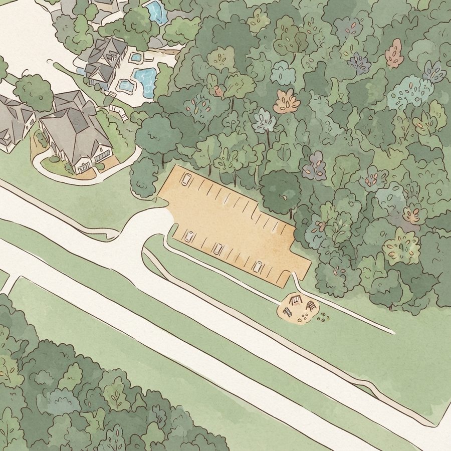 Illustrated map of Lakewood Crossing Park
