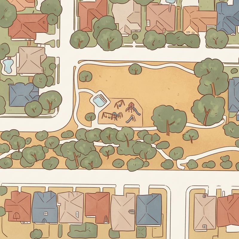 Illustrated map of Lakewood Park
