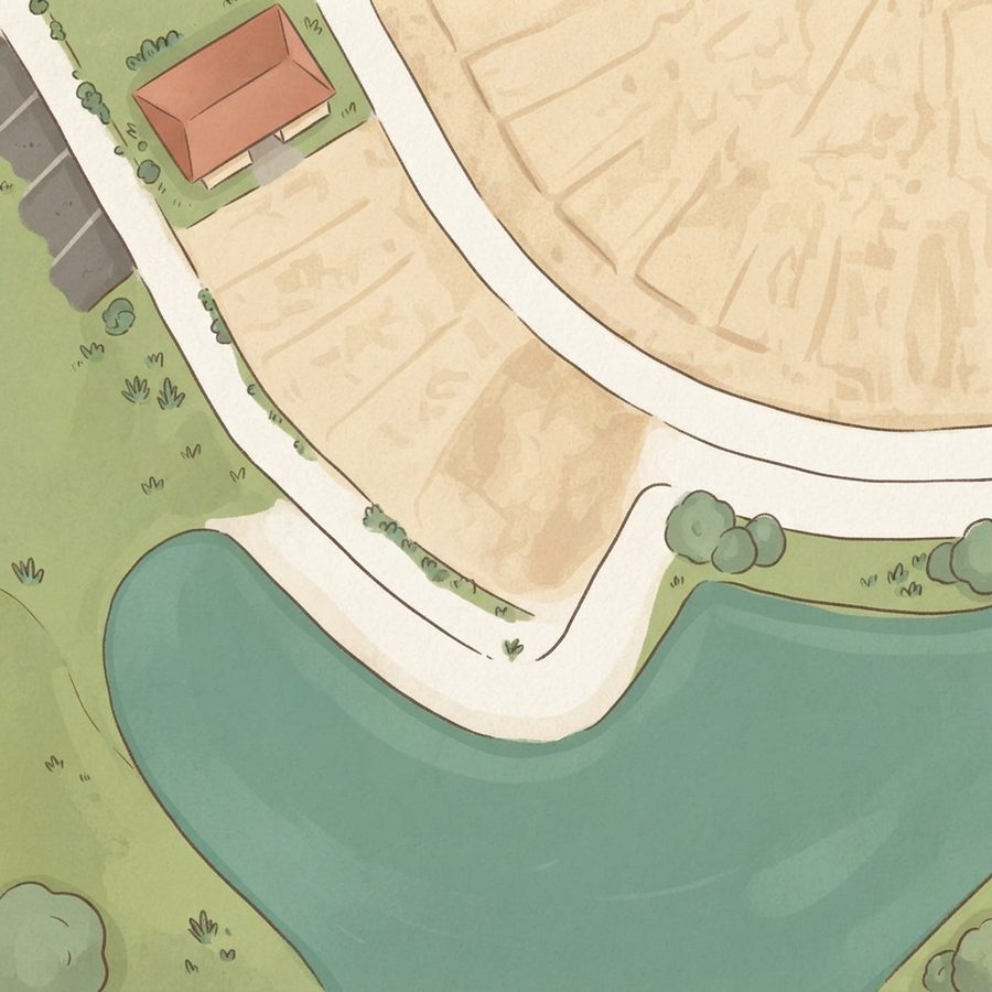 Illustrated map of Lakewood Pines Splashpad