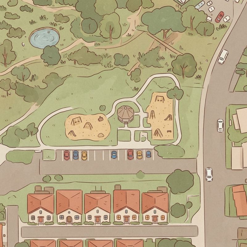 Illustrated map of Lamar County Park