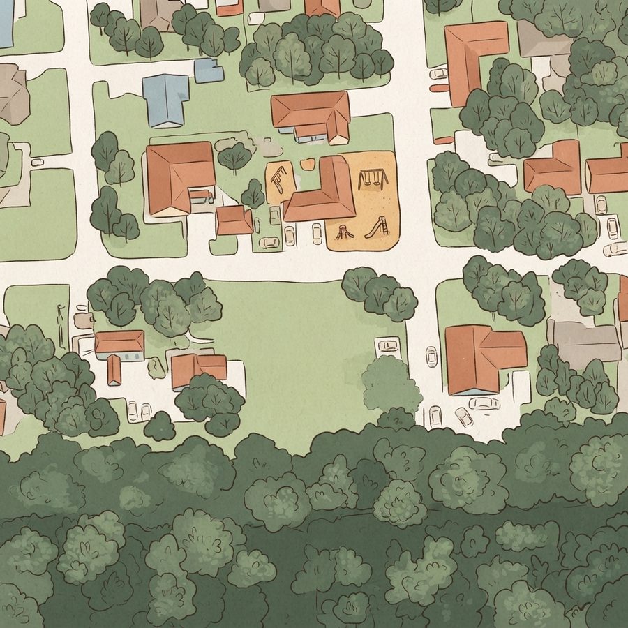 Illustrated map of Lane Street Park