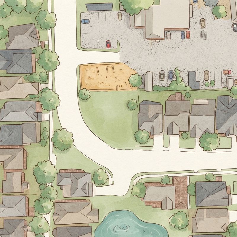 Illustrated map of Langham Creek Estates playground