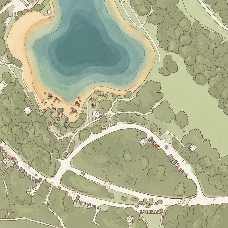 Illustrated map of Larry and Penny Thompson Park
