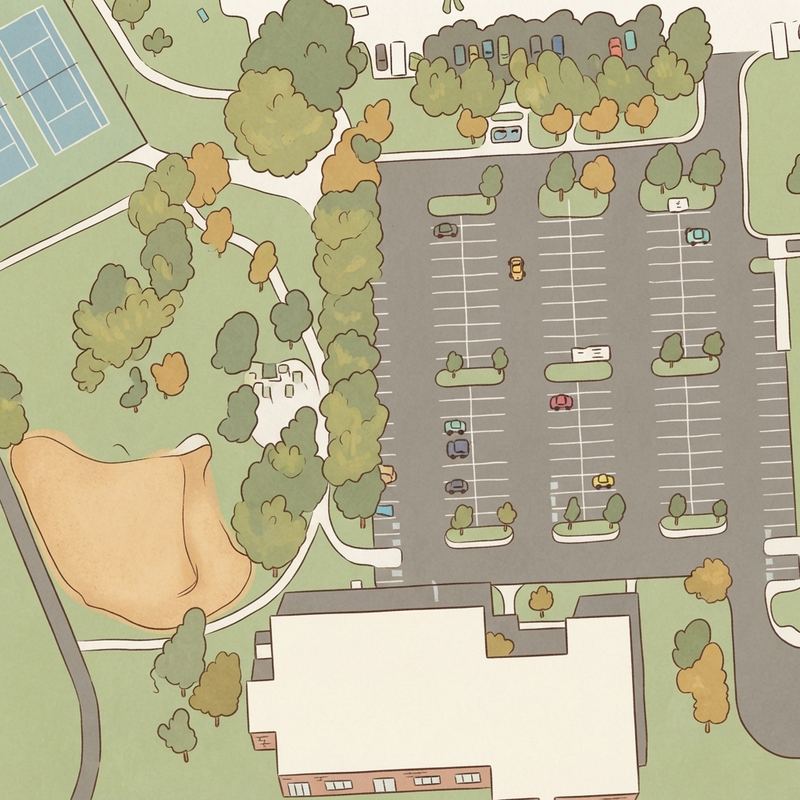Illustrated map of Larry Bell Park