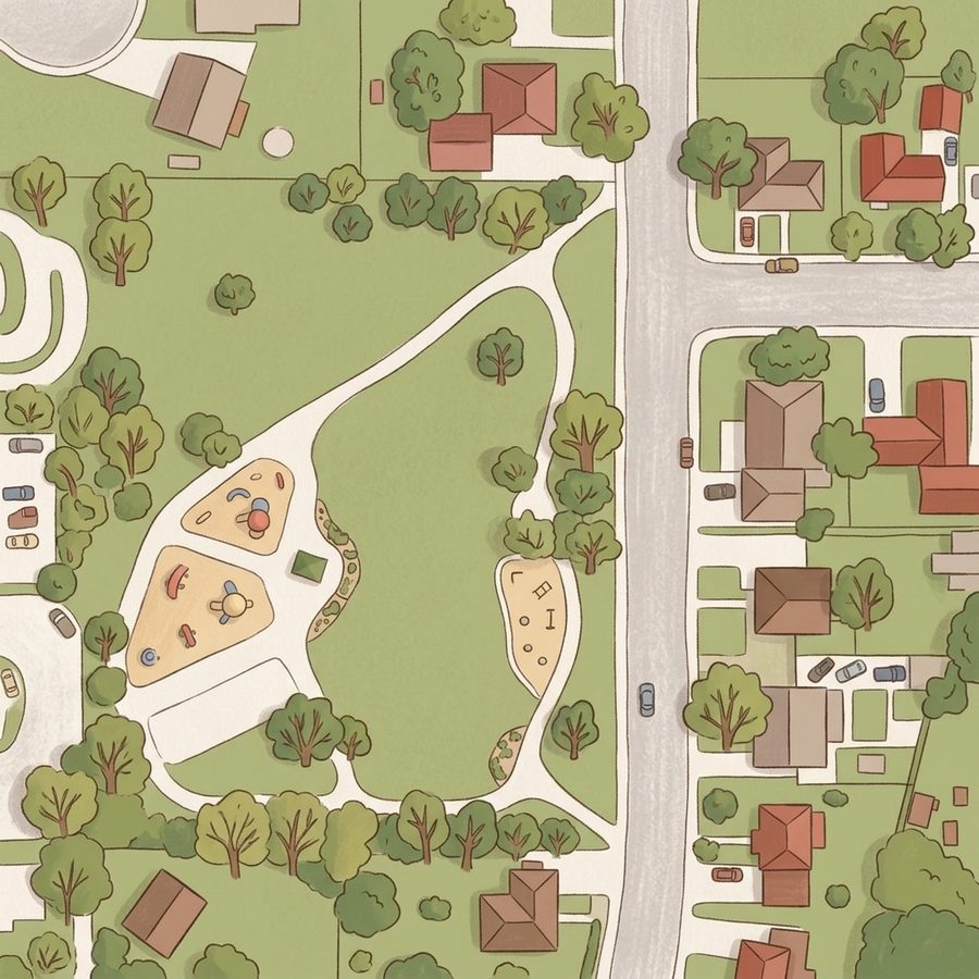Illustrated map of Larson Park