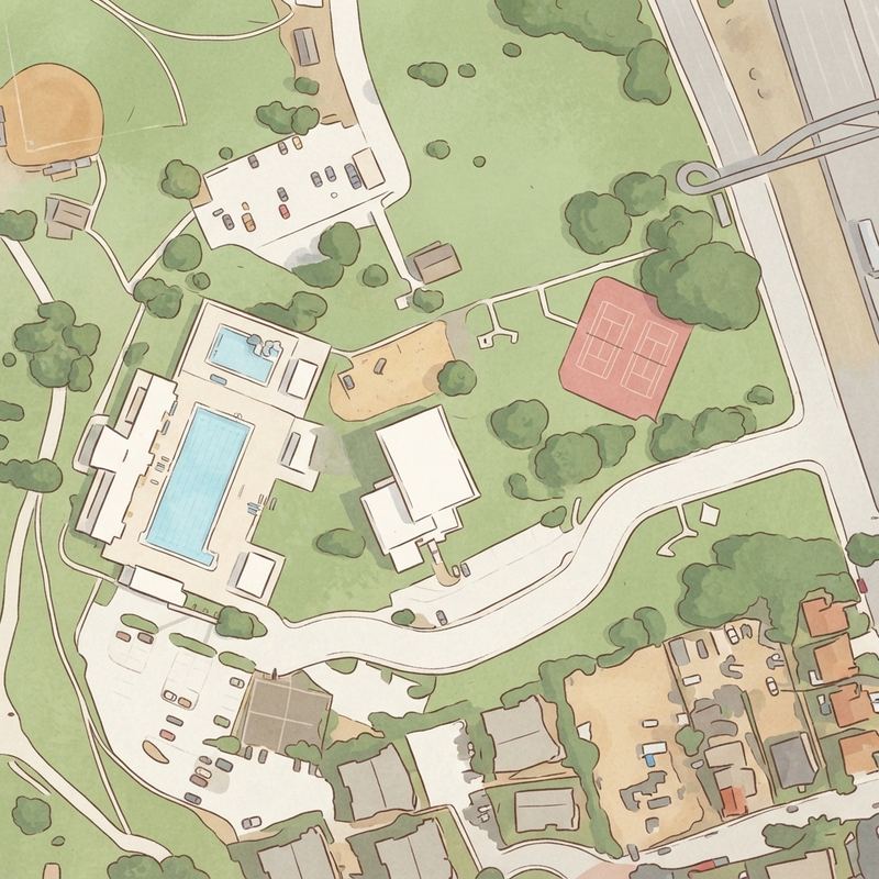 Illustrated map of Las Palmas Park