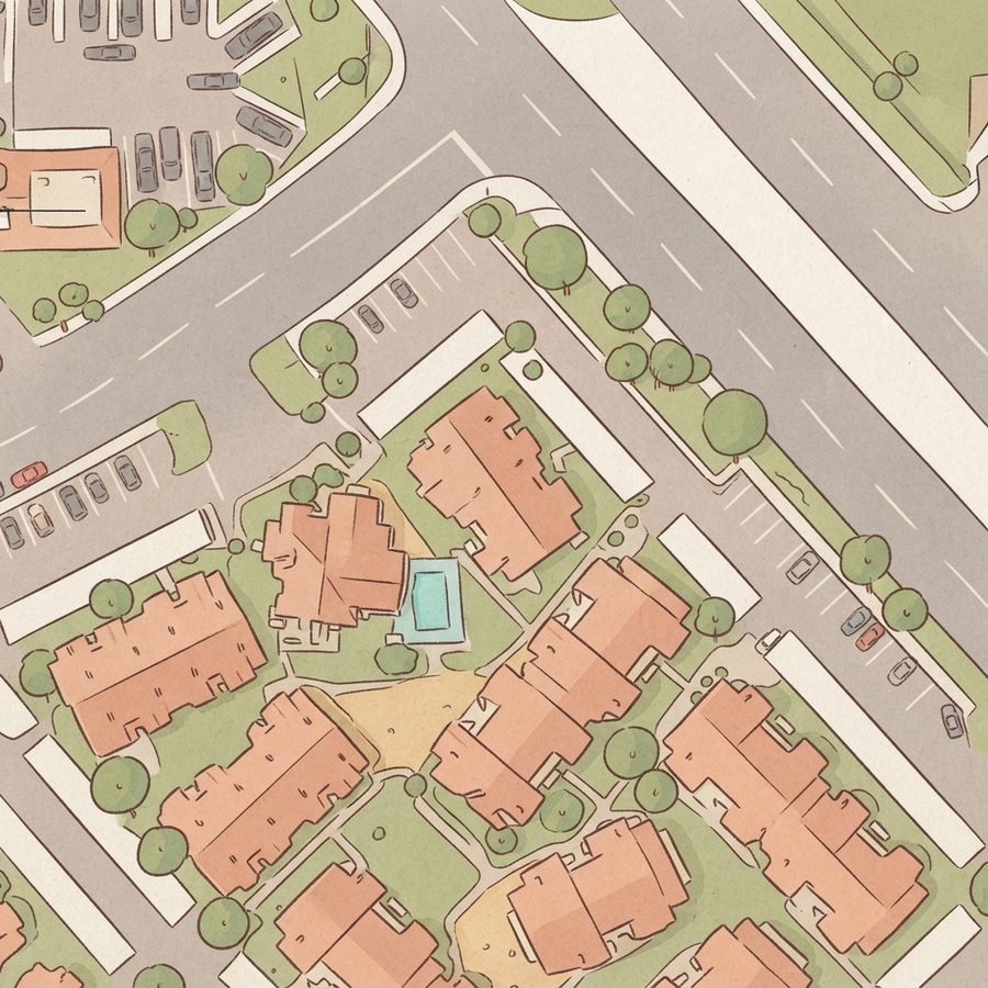 Illustrated map of Las Vegas Nevada