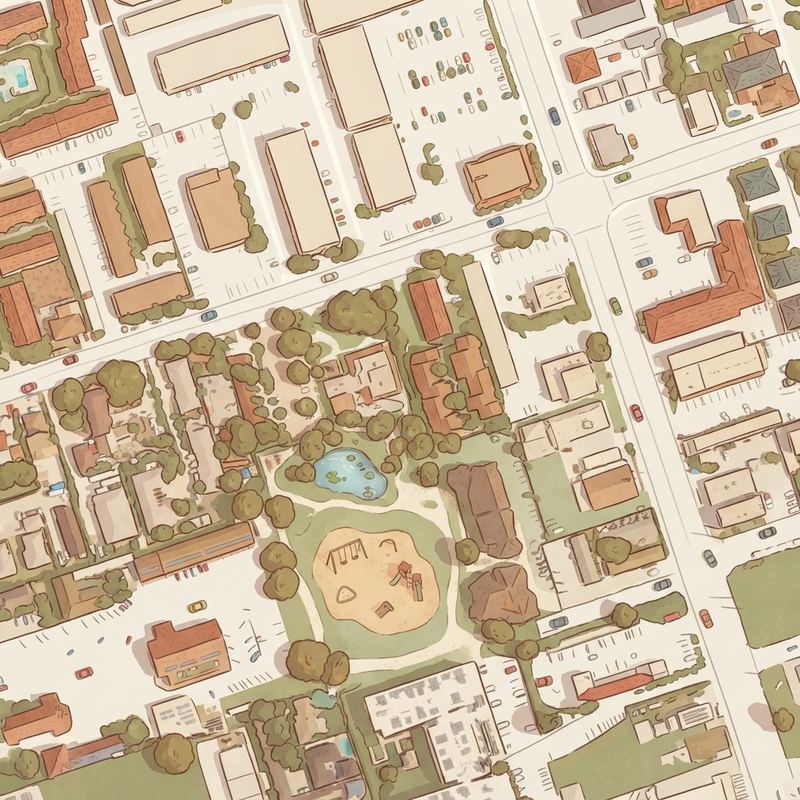 Illustrated map of Lauderbach Park playground