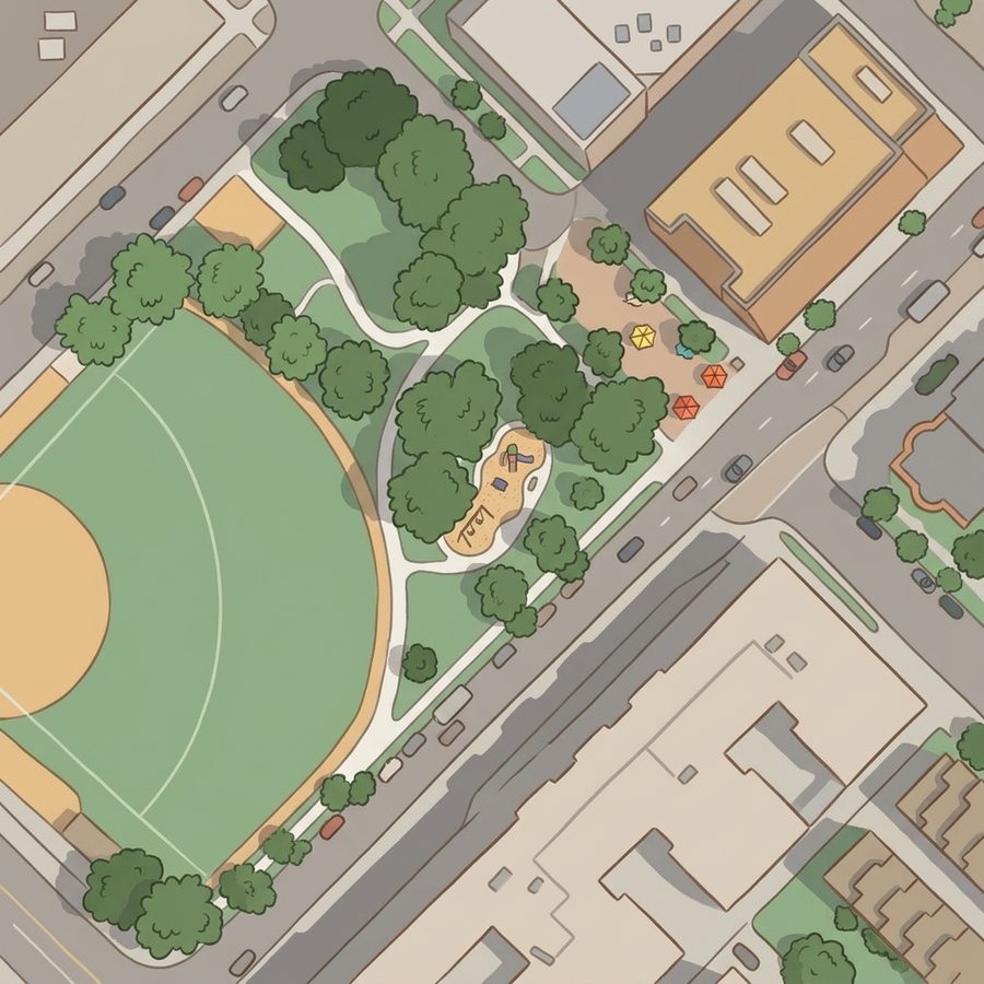 Illustrated map of Lawson Park