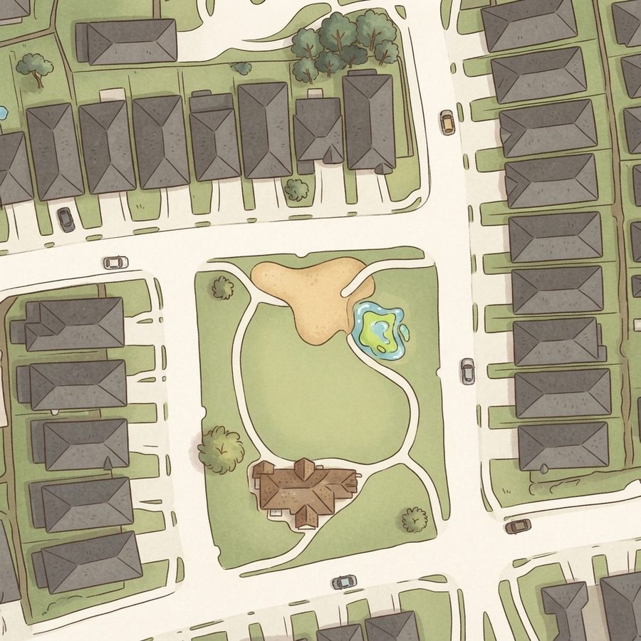Illustrated map of Leafwing Park