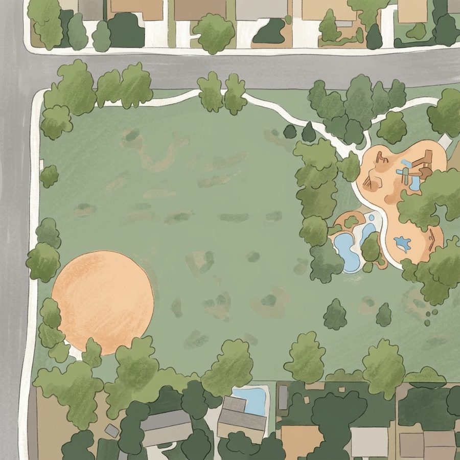 Illustrated map of Leawood Park