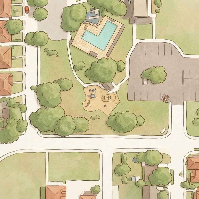 Illustrated map of Lee Park