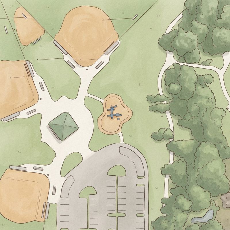 Illustrated map of Les Zeiger Park