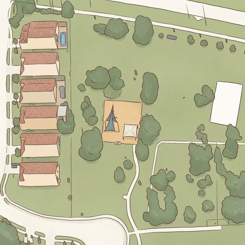 Illustrated map of Lester Mandell Park