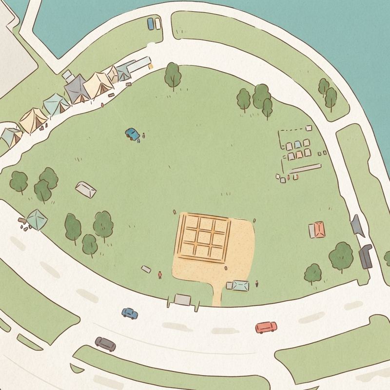 Illustrated map of Levy Event Plaza