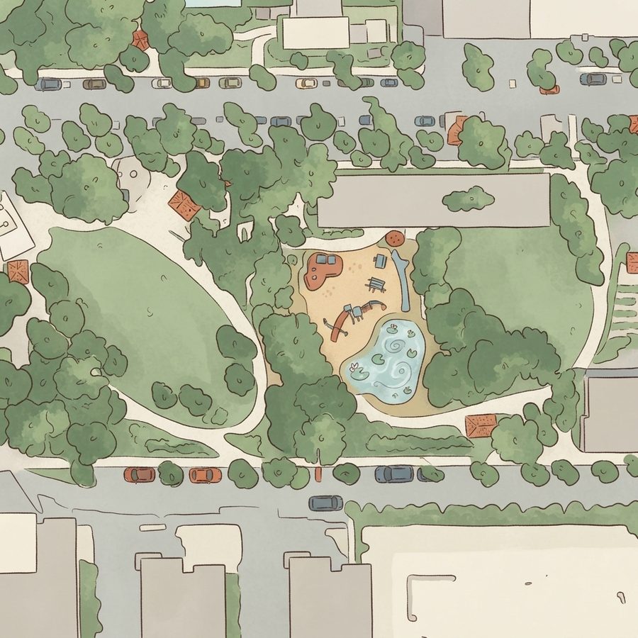 Illustrated map of Levy Park