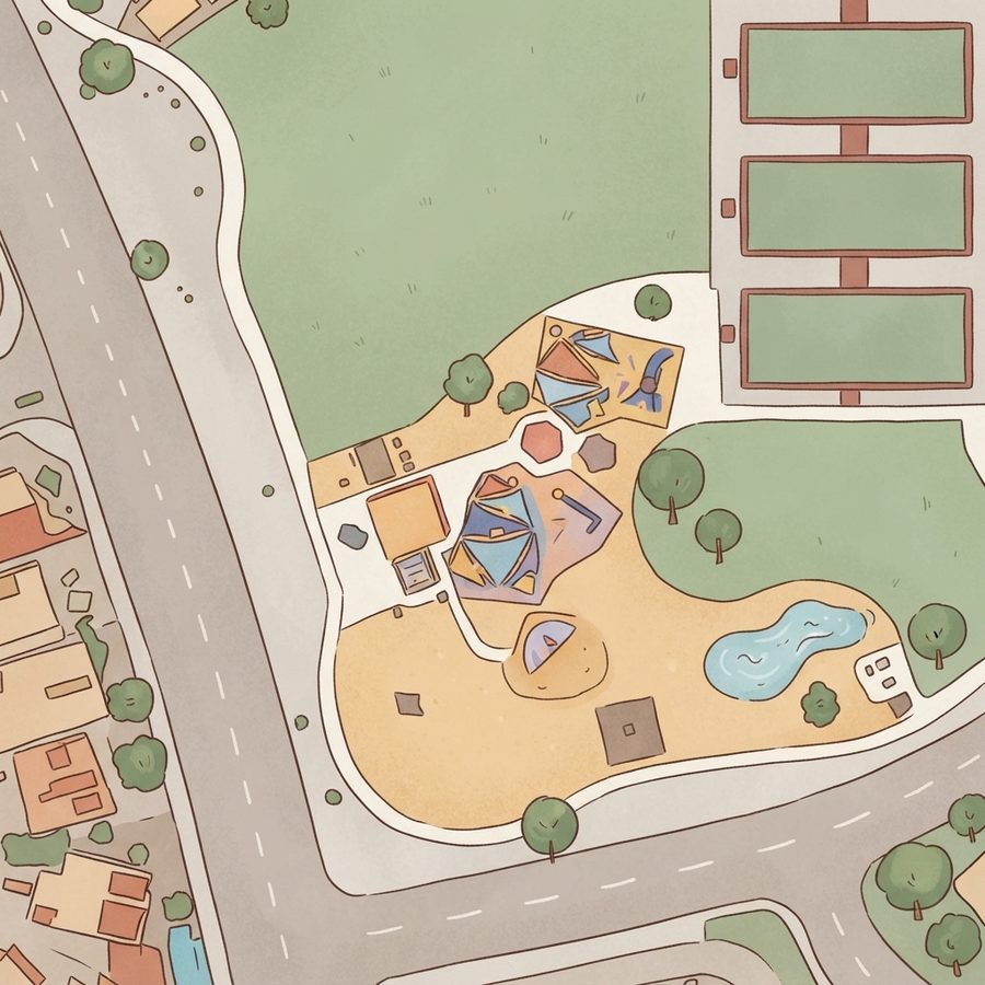 Illustrated map of Lewis Family Park