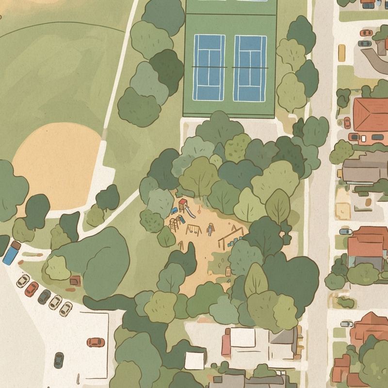 Illustrated map of Lewis Park