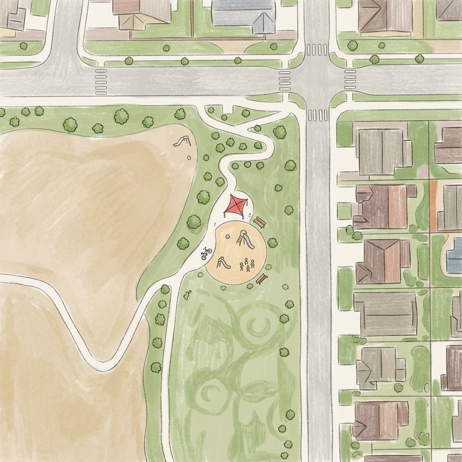Illustrated map of Lewis Pointe Park