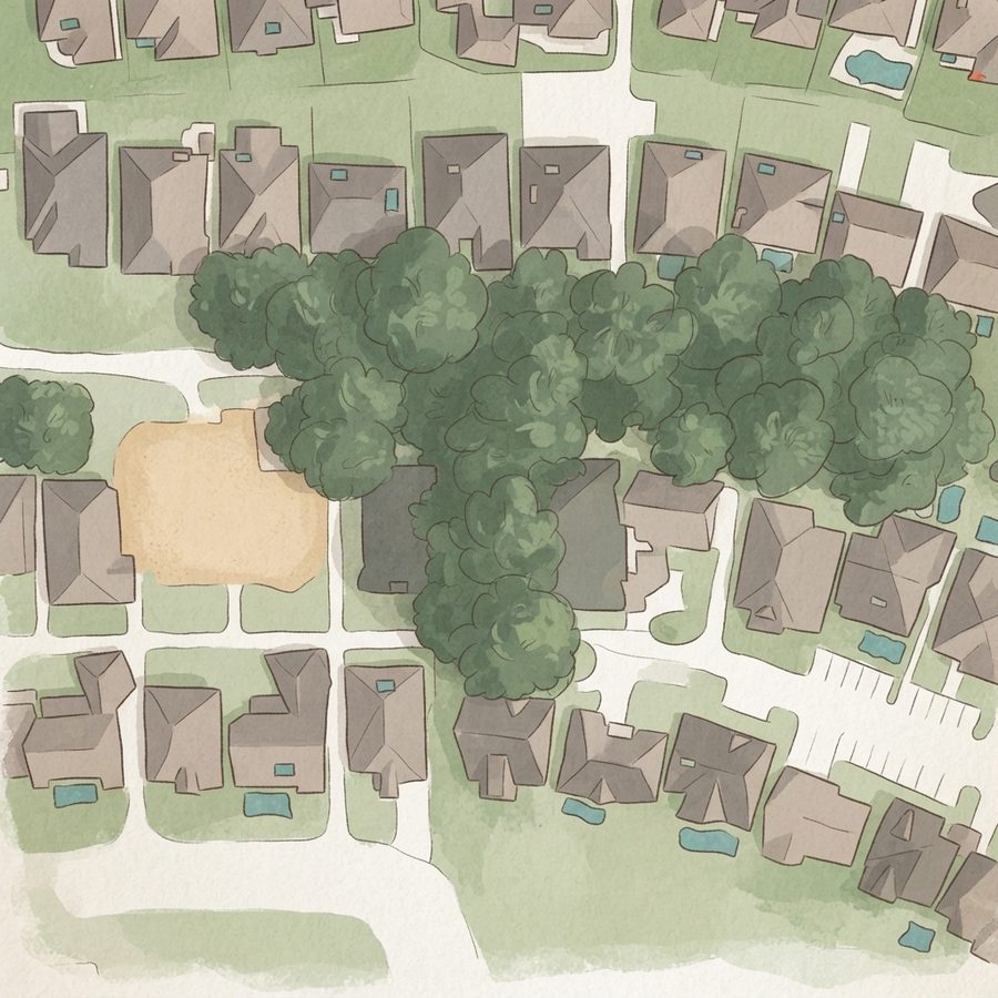 Illustrated map of Lexington Creek Park