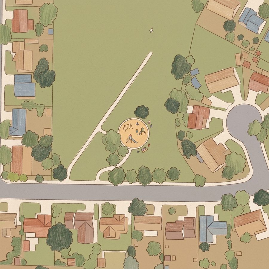 Illustrated map of Liberty Hills Park