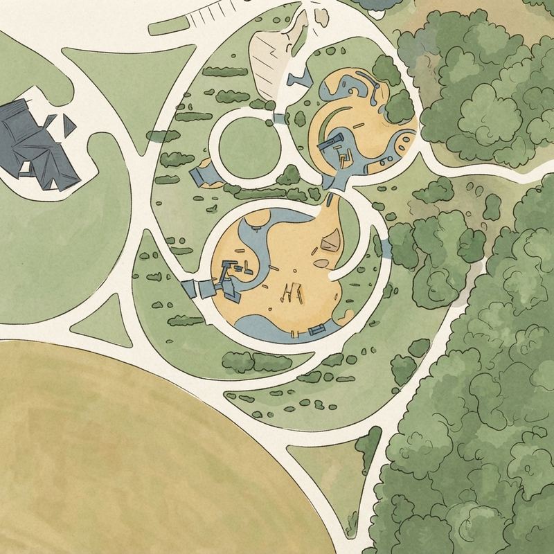 Illustrated map of Liberty Playground at Windhaven Meadows Park
