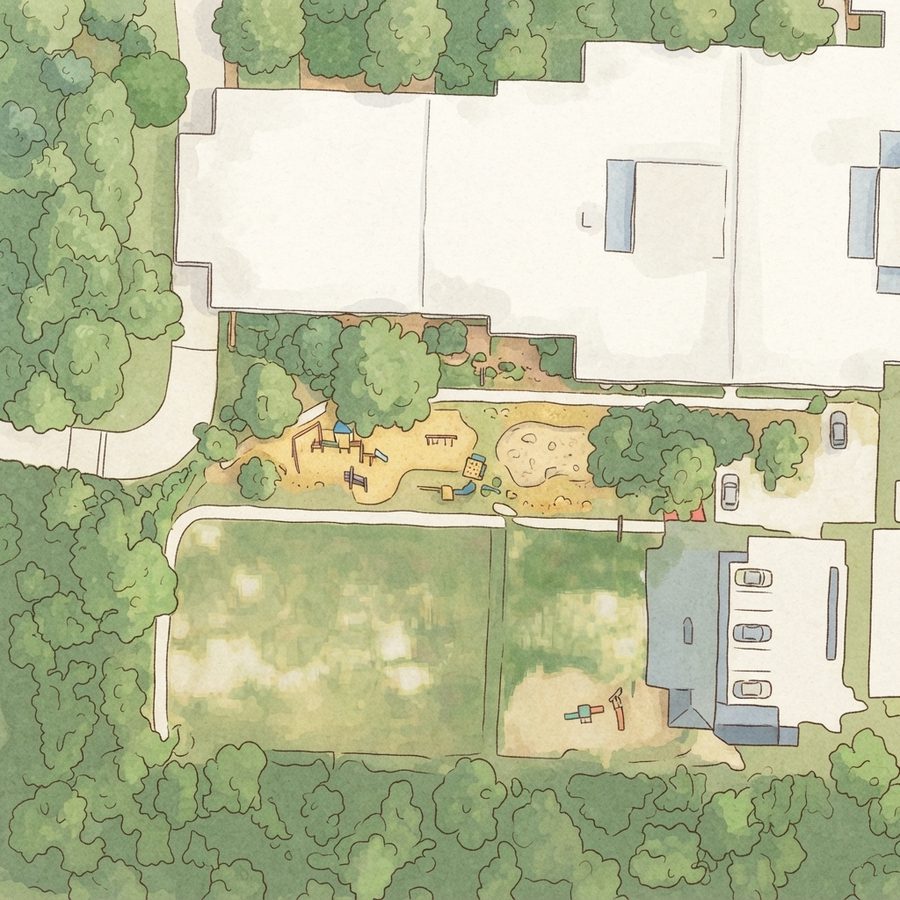 Illustrated map of Life on the farm at Oak Forest