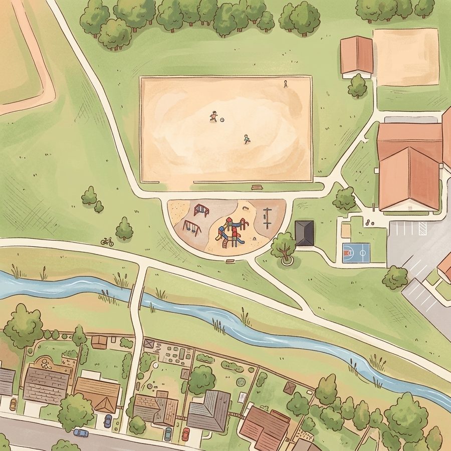 Illustrated map of Lilley Gulch Park